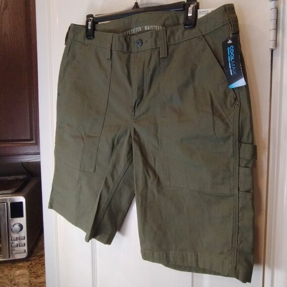 Duluth Trading Co Curvesetter Flex Cool Max Utility Shorts Green Size 14 NWT - Picture 3 of 10